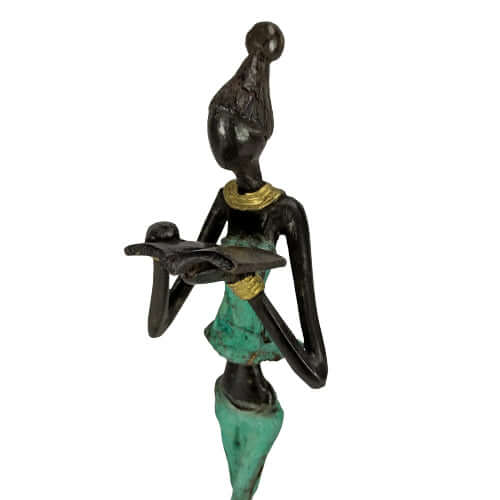 Bronze-Skulpture "Femme qui lit" 30 cm | Unikat | by Adama Ouedraogo