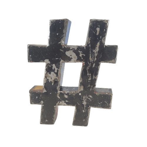 Special character hashtag "#" diamond made from recycled oil drums | 21 or 35 cm | various colors