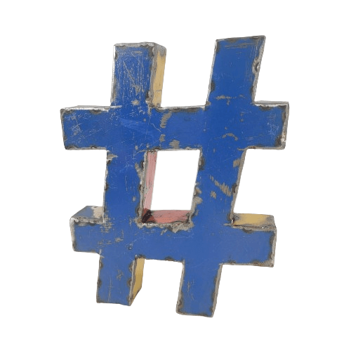 Special character hashtag "#" diamond made from recycled oil drums | 21 or 35 cm | various colors