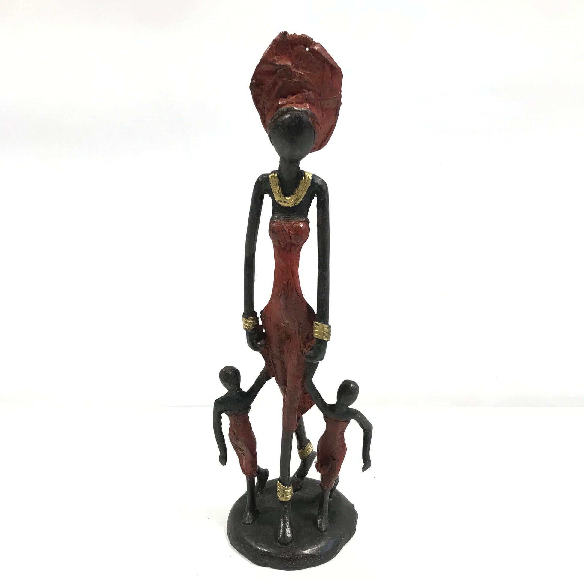 Bronze-Skulptur "Frau mit Kindern" by Issouf | 25 cm | Unikat | verschiedene Farben