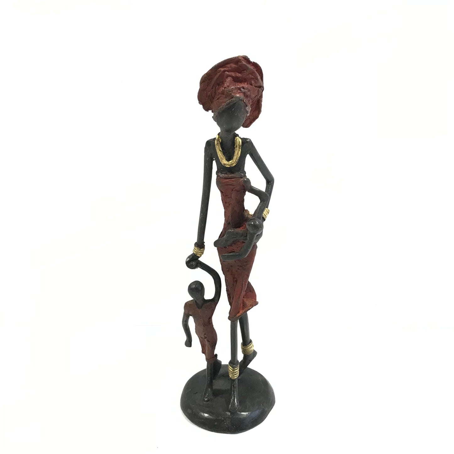 Bronze-Skulptur "Frau mit Kindern II" by Issouf | Unikat | 25 cm | verschiedene Farben