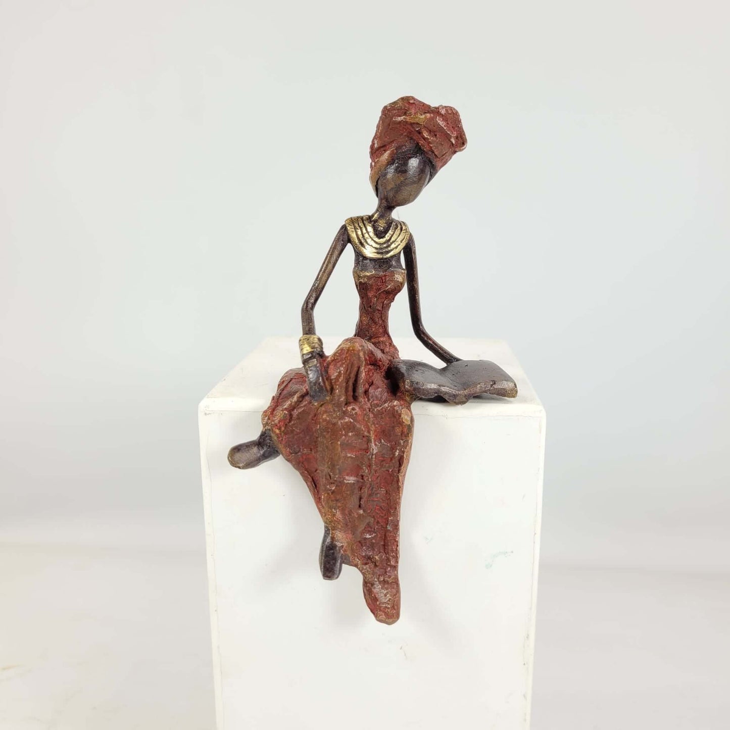 Bronze-Skulptur "Petite femme assise" by Hamed Nikiema | Unikate