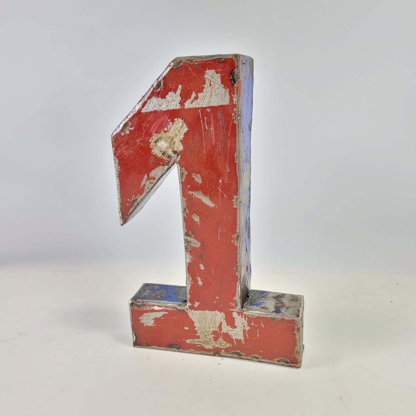 Number "1" made from recycled oil drums | 22 or 50 cm | various colors