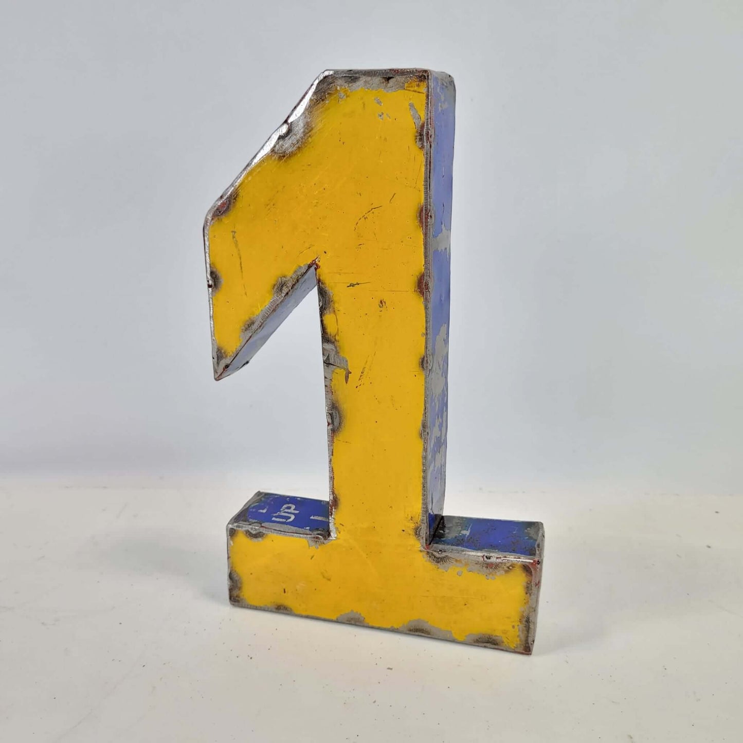 Number "1" made from recycled oil drums | 22 or 50 cm | various colors