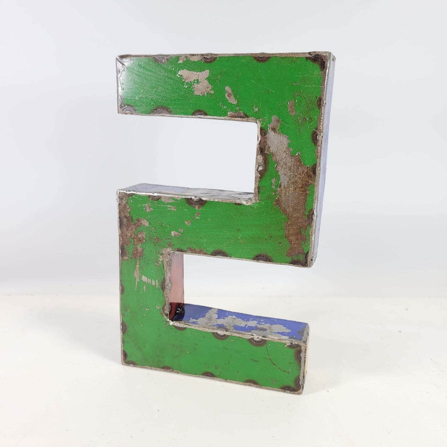 Zahl Ziffer "2" aus recycelten Ölfässern | 22 oder 50 cm | verschiedene Farben