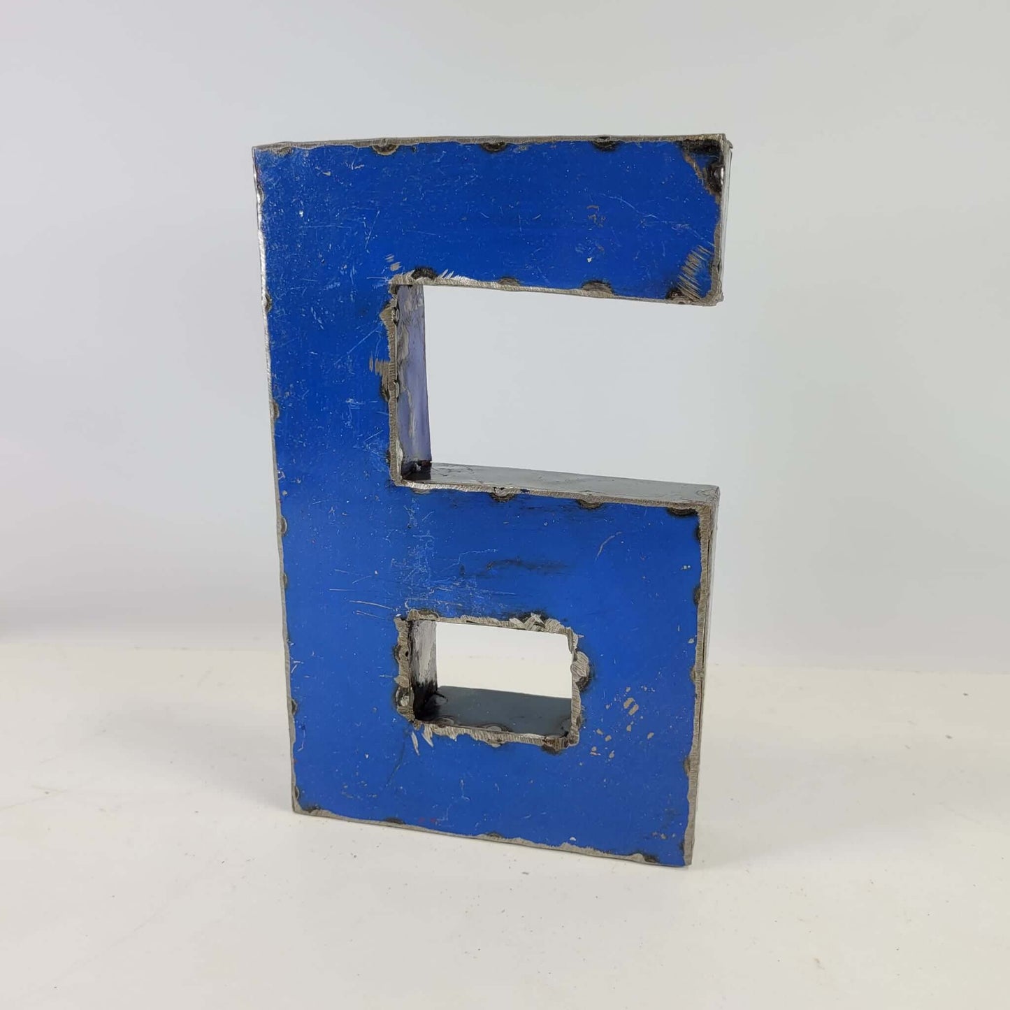 Number "6" made from recycled oil drums | 22 or 50 cm | various colors