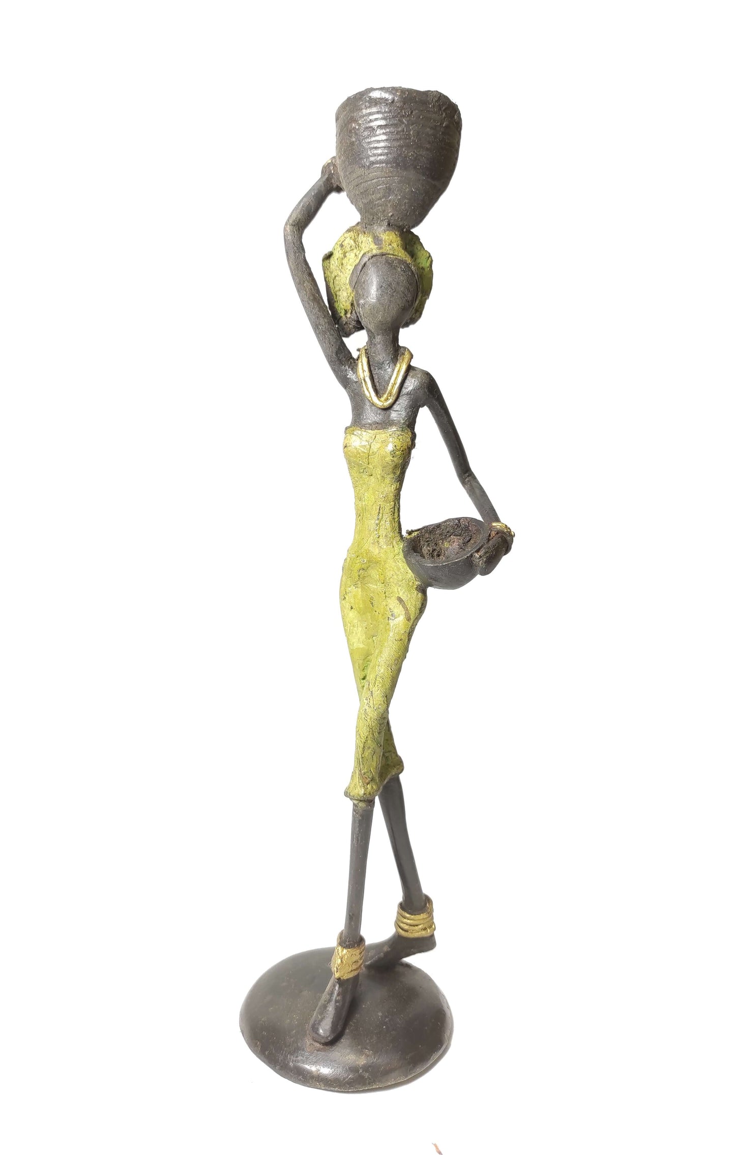 Bronze-Skulptur "Femme et bols" by Adama | 27cm